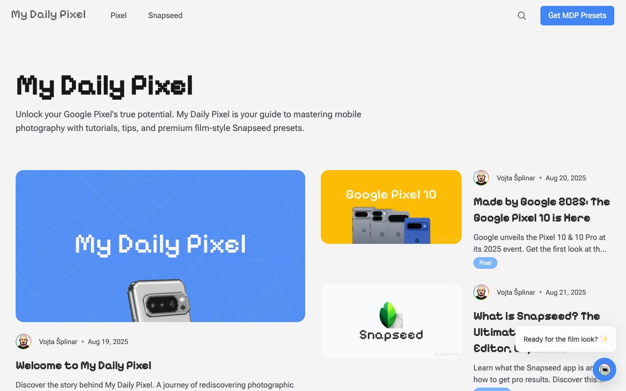Screenshot of My Daily Pixel